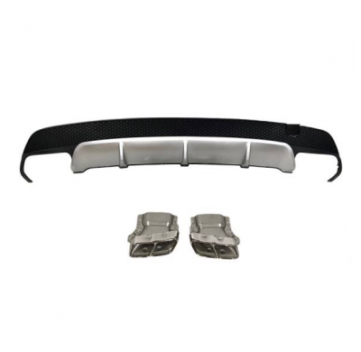 Difusor Trasero Mercedes Cla W117 13-16 4p/Sw Look A45 Abs - Plástico Abs