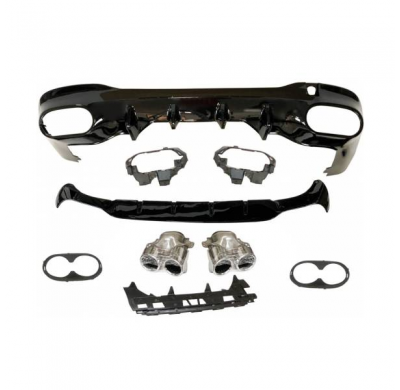 Difusor Trasero Mercedes W118 Look A45 Negro Brillo - Plástico ABS