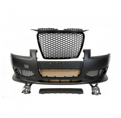 Paragolpes Delantero Audi A3 05-08 Look RS3 Black Antinieblas - Plástico ABS