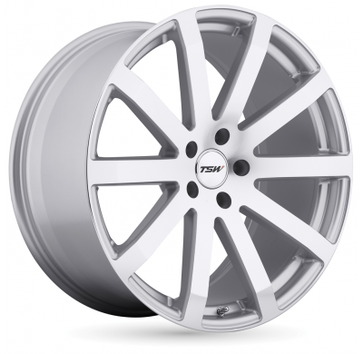 LLANTA ALUMINIO TSW BROOKLANDS PLATA CARA PULIDA 8 x 18 Et:35  5 x 100 72