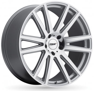 LLANTA ALUMINIO TSW GATSBY PLATA CARA PULIDA 10 x 20 Et:37  5 x 120 76
