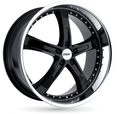 LLANTA ALUMINIO TSW JARAMA NEGRO BRILLANTE BORDE PULIDO 8 x 17 Et:35  5 x 100 72