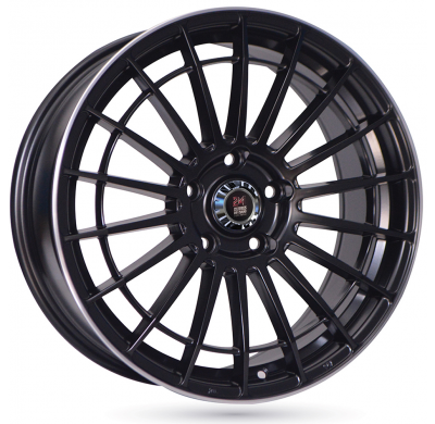 LLANTA ALUMINIO 24H DU MANS MULSANNE NEGRO SATINADO BORDE PULIDO 8 x 18 Et:45  5 x 114,3 73,1