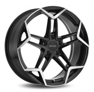 LLANTA ALUMINIO PETROL P1A NEGRO CARA PULIDA 8 x 17 Et:40  5 x 110 72,1