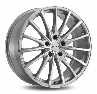 LLANTA ALUMINIO PETROL P3A PLATA CARA PULIDA 8 x 18 Et:40  5 x 114,3 76,1