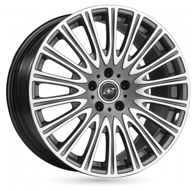 LLANTA ALUMINIO INFINY INDIVIDUAL STAR GRIS CARA PULIDA 9,5 x 19 Et:52  5 x 112 66,5