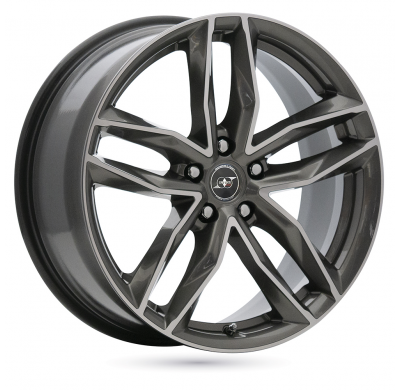 LLANTA ALUMINIO INFINY INDIVIDUAL WOLFBURG GRIS CARA PULIDA 8 x 18 Et:35  5 x 112 66,5