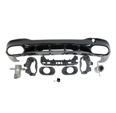 Difusor Trasero Mercedes W118 CLA Look A35 Negro Brillo Plástico ABS