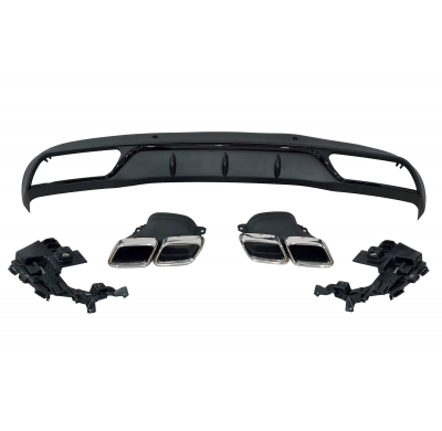 Difusor Trasero Mercedes W205 2014-2018 4P / SW Look C63 ABS Plástico ABS