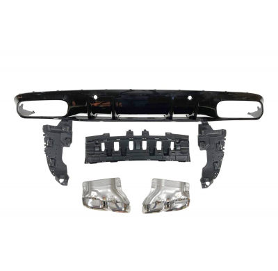 Difusor Trasero Mercedes W205 Coupe 2019 Look C63 ABS Plástico ABS