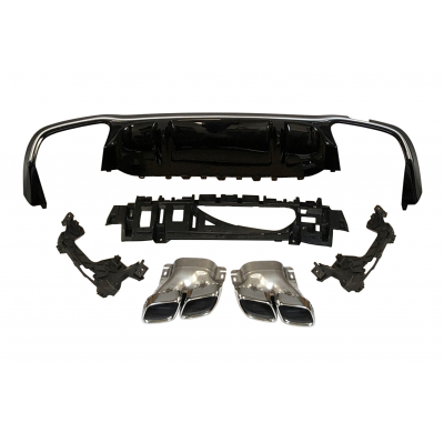 Difusor Trasero Mercedes W213 2020+ 4 puertas look AMG E63 ABS Plástico ABS