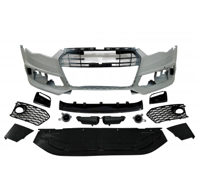 Paragolpes Delantero Audi A6 2015-2018 C7 Look RS6 Carbono Plástico ABS