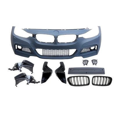 Paragolpes Delantero BMW F30/F31 Look M-Tech Parrilla Antinieblas Plástico ABS