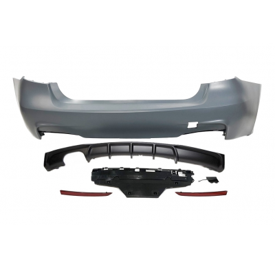 Paragolpes Trasero BMW F30 Look M Performance 2 Salidas doble Plástico ABS