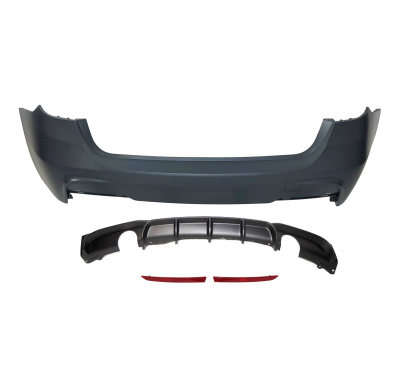 Paragolpes Trasero BMW F31 Look M Performance 2 Salidas doble Plástico ABS