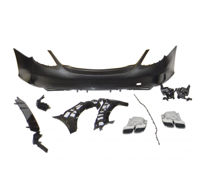 Paragolpes Trasero Mercedes W205 4P 2014-2021 Look C63 New Plástico ABS