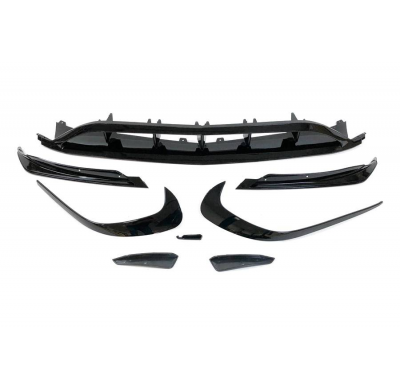 Spoiler Delantero Mercedes W176 16-18 Look AMG A45 Negro Brillante Plástico ABS