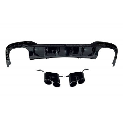 Difusor Trasero Audi A4 2020+ Look RS4 Black Plástico ABS
