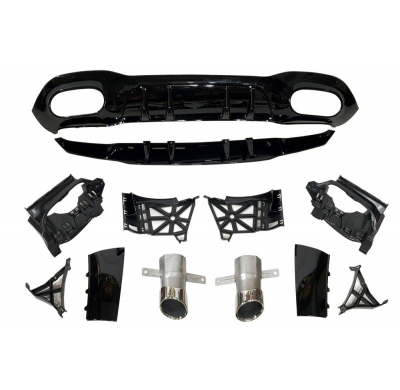 Difusor Trasero Mercedes V177 Look AMG A45 4 Puertas Plástico ABS