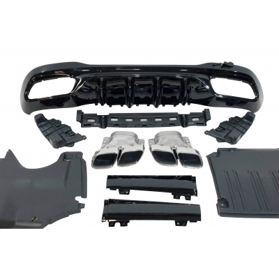 Difusor Trasero Mercedes W206 Sedan / SW Look C63 Plástico ABS