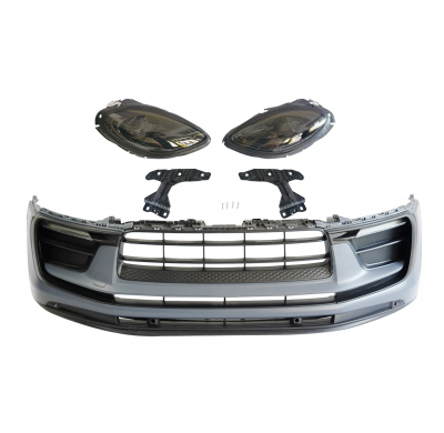 Paragolpes Delantero Porsche Macan 2014-2018 Look 2023 Faros delanteros Plástico ABS
