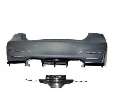 Paragolpes Trasero BMW F30 Look M Performance 2 Salidas doble Plástico ABS