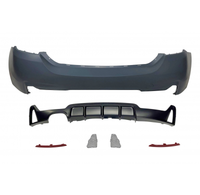 Paragolpes Trasero BMW F32 / F33 / F36 Look M Performance 1 Salida doble Plástico ABS