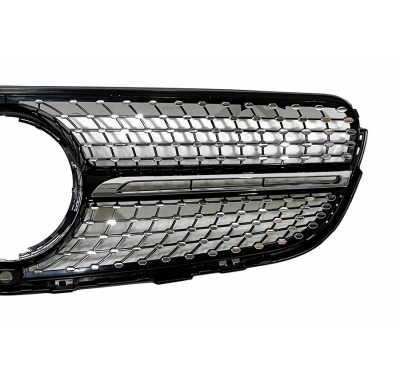 Parrilla Mercedes GLC X253 2015-2019 Diamond Full Black Con Cámara Plástico ABS