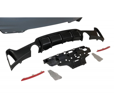 Paragolpes Trasero BMW F32 / F33 / F36 Look M Performance 2 Salidas simples Plástico ABS