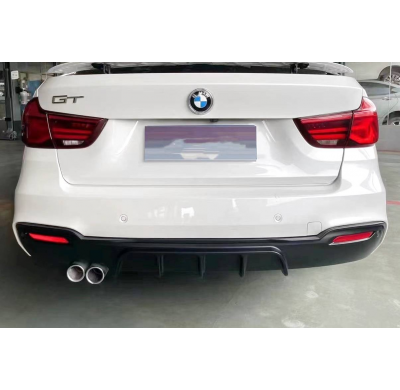 Difusor Trasero BMW F34 GT 2 Salidas simples Brillante Negro Plástico ABS