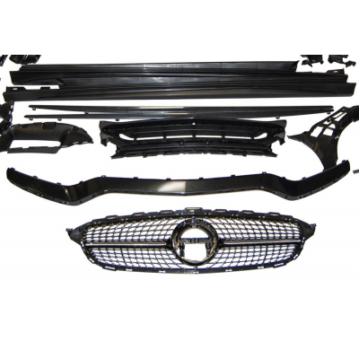 Kit De Carrocería Mercedes W205 4P 2014-2021 Look C63 2019 Diamond Plástico ABS