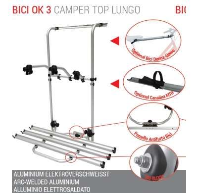 Portabicicletas Fabbri Bici Ok 3 Bicis Camper Top Base Larga