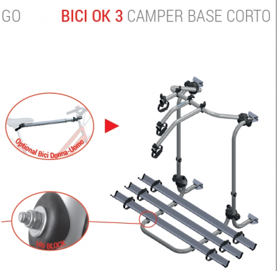 Portabicicletas Fabbri Bici Ok 3 Bicis Camper Base Corta