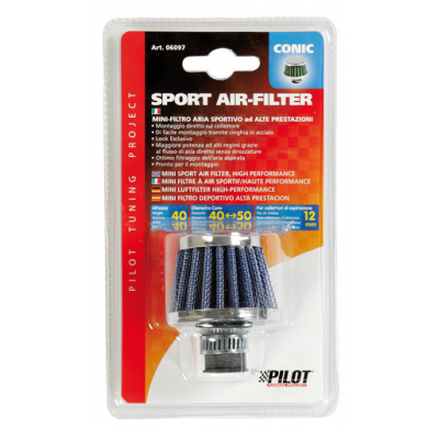 Filtro De Aire Conico 60x40 Mm Conexion 12 Mm