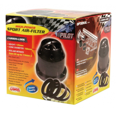 Filtro De Aire Carbon 135x160 Mm Conexion 60-114 Mm