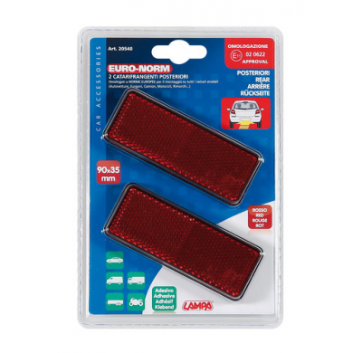 Reflectores Rectangulares Rojos 90x35 Mm 2 Piezas