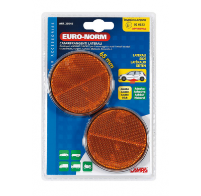 Reflectores Ovalados Ambar 65 Mm 2 Piezas