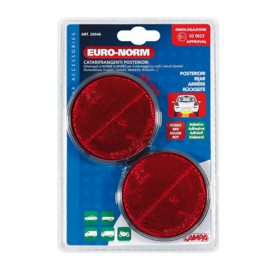 Reflectores Ovalados Rojos 65 Mm 2 Piezas