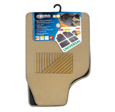 Set 4 Alfombras Universales Moqueta Beige "Cosmo"
