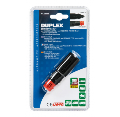 Enchufe Mechero Duplex 12/24v 15a