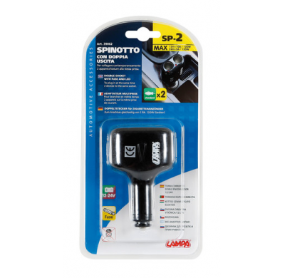 Enchufe Mechero Sp-2 2 Tomas Luz Led 12v 10a