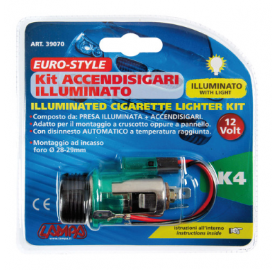 Kit Enchufe Mechero Europeo Con Luz 12v
