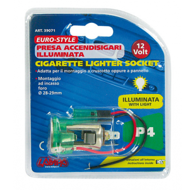 Toma  Mechero Europeo Con Luz 12v