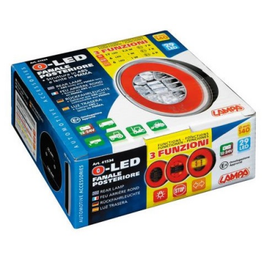 Faro Trasero Redondo Homologado 29 Led 12/24v 3 Funciones