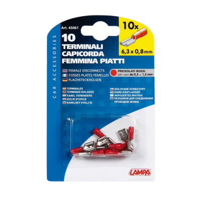 Terminales Rojo Cable 0,5-1,5 Mm2 10 Hembra