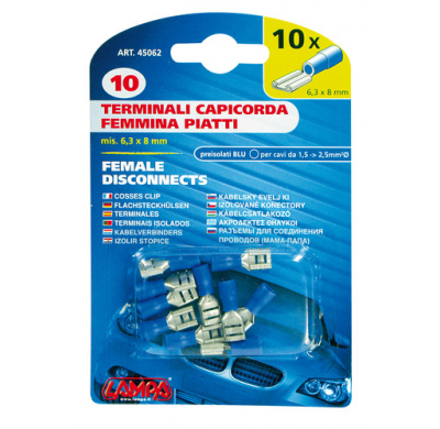 Terminales Azul Cable 1,5-2,5 Mm2 10 Hembra