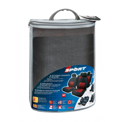 Funda Asiento Textil 8 Piezas Negra/Gris