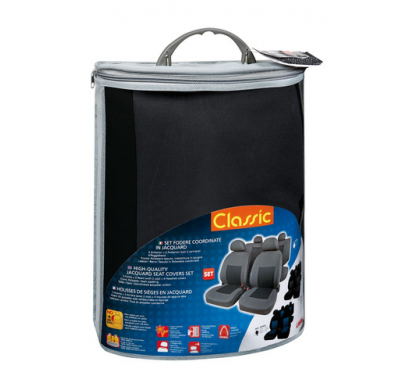 Funda Asiento Textil 8 Piezas Gris Oscuro Classic