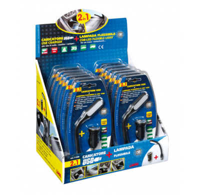 Linterna Led Flexible + Toma Usb Expositor 12 Unidades