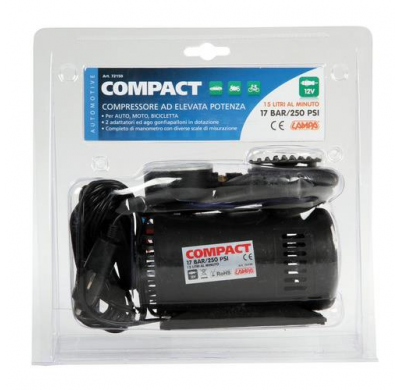 Compresor Compact Bicilindrico Con Manometro 12v 200w